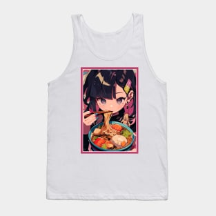 Cute Anime Girl |  Ramen Noodles | Hentaii Chibi Kawaii Design Tank Top